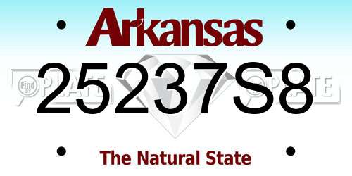 25237S8 Arkansas License Plate
