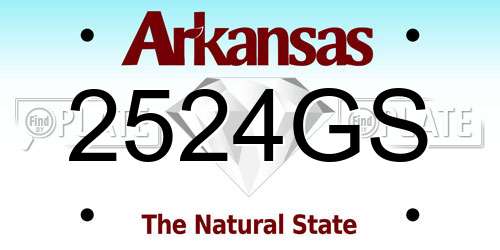 2524GS Arkansas License Plate