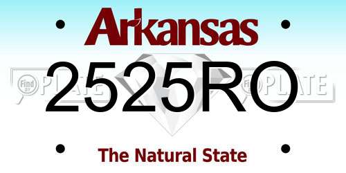 2525RO Arkansas License Plate