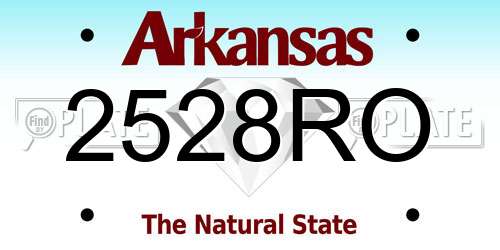 2528RO Arkansas License Plate