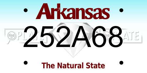252A68 Arkansas License Plate