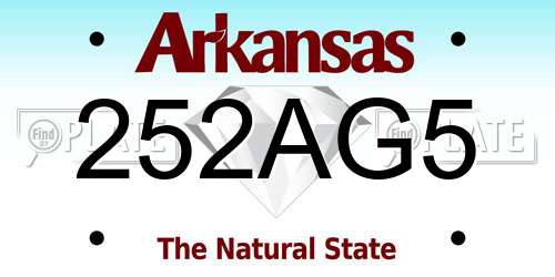 252AG5 Arkansas License Plate