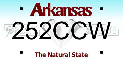 252CCW Arkansas License Plate
