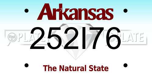 252I76 Arkansas License Plate