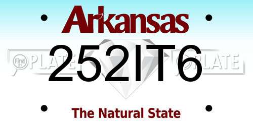 252IT6 Arkansas License Plate