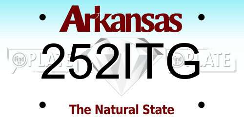 252ITG Arkansas License Plate