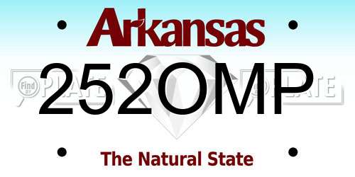252OMP Arkansas License Plate