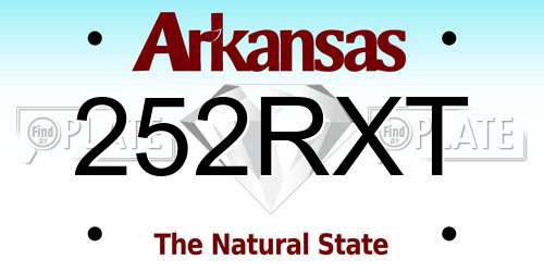 252RXT Arkansas License Plate