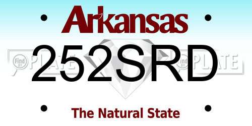 252SRD Arkansas License Plate
