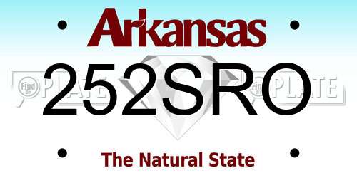 252SRO Arkansas License Plate