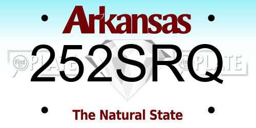 252SRQ Arkansas License Plate