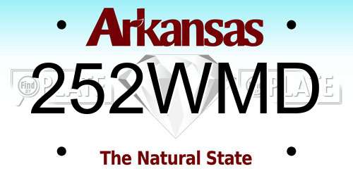 252WMD Arkansas License Plate