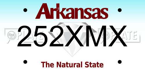252XMX Arkansas License Plate