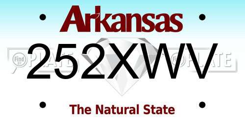 252XWV Arkansas License Plate