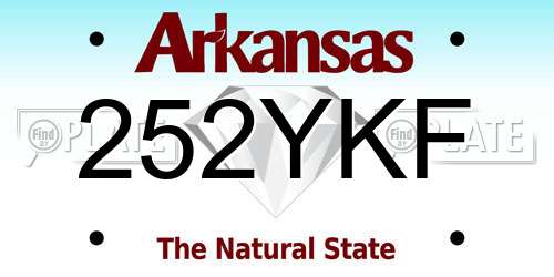 252YKF Arkansas License Plate