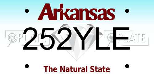 252YLE Arkansas License Plate