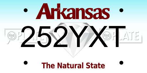 252YXT Arkansas License Plate