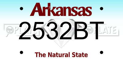 2532BT Arkansas License Plate