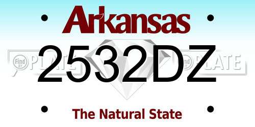 2532DZ Arkansas License Plate
