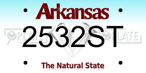 2532ST Arkansas License Plate