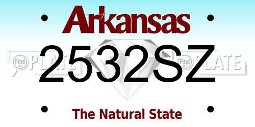 2532SZ Arkansas License Plate