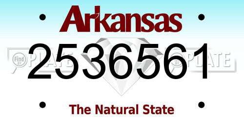 2536561 Arkansas License Plate