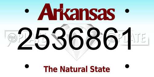 2536861 Arkansas License Plate