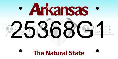 25368G1 Arkansas License Plate