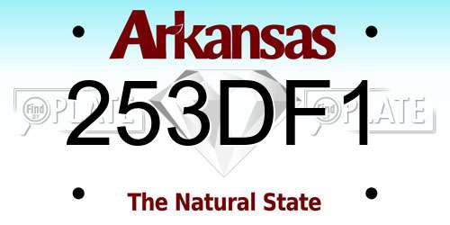 253DF1 Arkansas License Plate