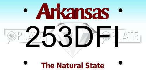 253DFI Arkansas License Plate