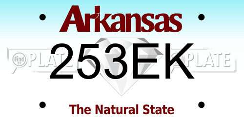 253EK Arkansas License Plate