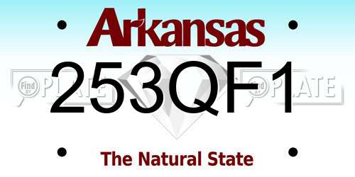 253QF1 Arkansas License Plate