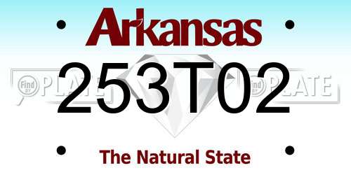 253T02 Arkansas License Plate