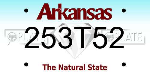 253T52 Arkansas License Plate