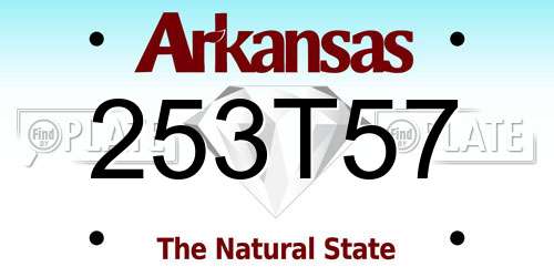 253T57 Arkansas License Plate