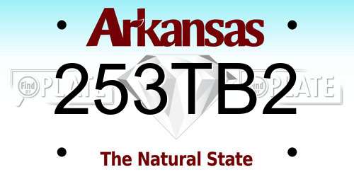 253TB2 Arkansas License Plate