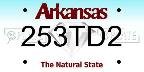 253TD2 Arkansas License Plate