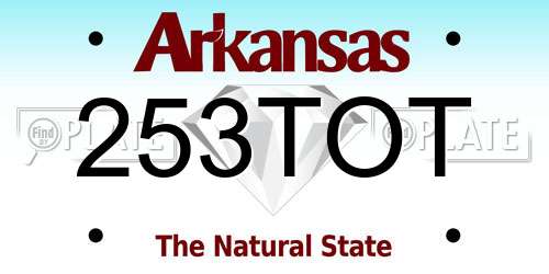253TOT Arkansas License Plate