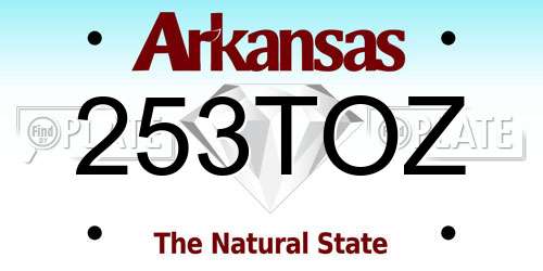 253TOZ Arkansas License Plate