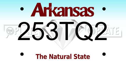 253TQ2 Arkansas License Plate