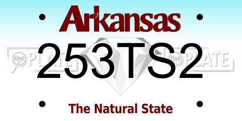 253TS2 Arkansas License Plate