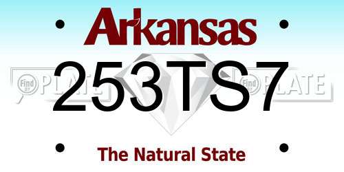 253TS7 Arkansas License Plate