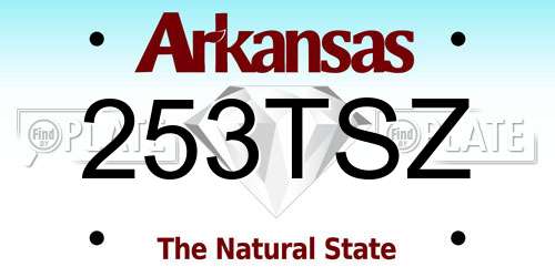 253TSZ Arkansas License Plate