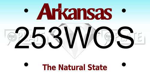253WOS Arkansas License Plate