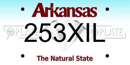 253XIL Arkansas License Plate