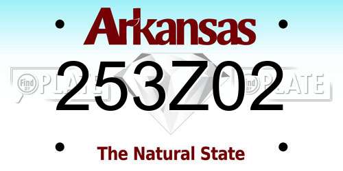253Z02 Arkansas License Plate