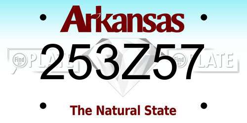 253Z57 Arkansas License Plate