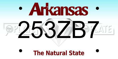 253ZB7 Arkansas License Plate