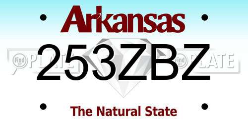 253ZBZ Arkansas License Plate