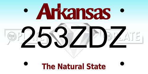 253ZDZ Arkansas License Plate